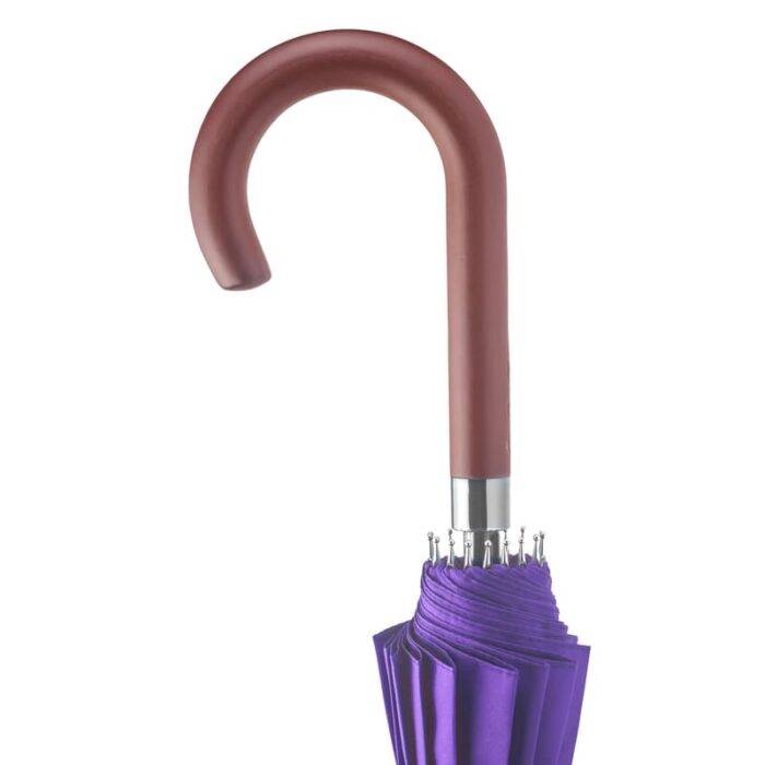 Large Umbrella for Rain Luxury windproof strong stick with Real Wood Handle - purple wind resistant 2