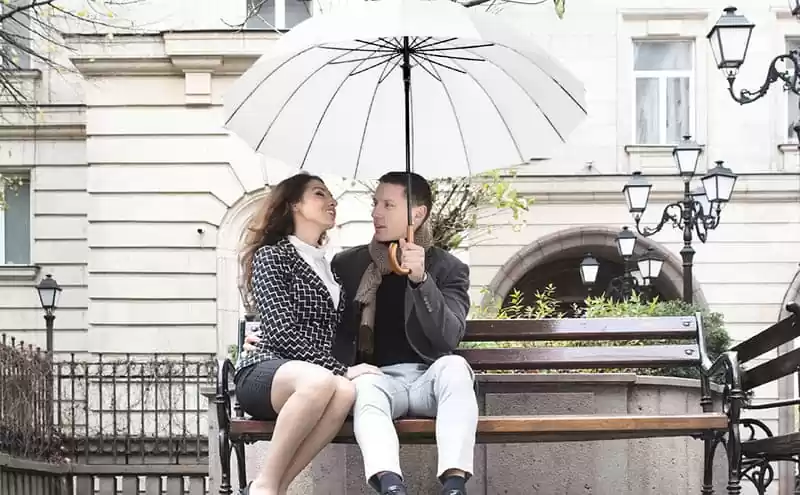 Large Umbrella for Rain, Walking Stick with Real Wood Handle, Automatic Open, 16 Ribs, 54 Inch Arc, 120cm Diameter - White 12 Large Umbrella for Rain Luxury windproof umbrella with Real Wood Handle Automatic Open - white 1