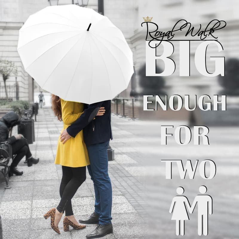 Classic large umbrella - big enough for 2 person - white