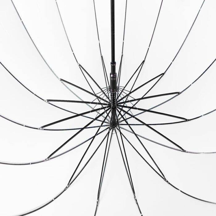 Large Umbrella for Rain, Walking Stick with Real Wood Handle, Automatic Open, 16 Ribs, 54 Inch Arc, 120cm Diameter - White 28 Large Umbrella for Rain Luxury windproof big umbrella with Real Wood Handle 16 ribs - white 3