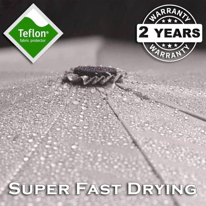 Luxurious strong folding windproof umbrella for rain - fast drying fabric and vented double canopy beige 10