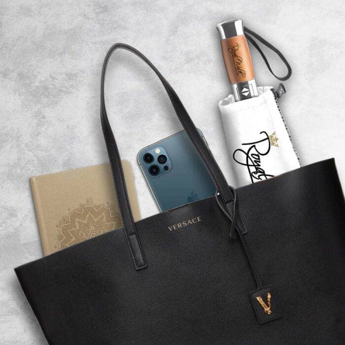 Best Luxurious folding windproof automatic compact umbrella for rain - fast drying fabric and vented double canopy white 4