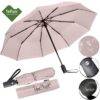 Compact Folding Umbrella for Rain Windproof Automatic Open Close (102 cm) diameter - Beige 11