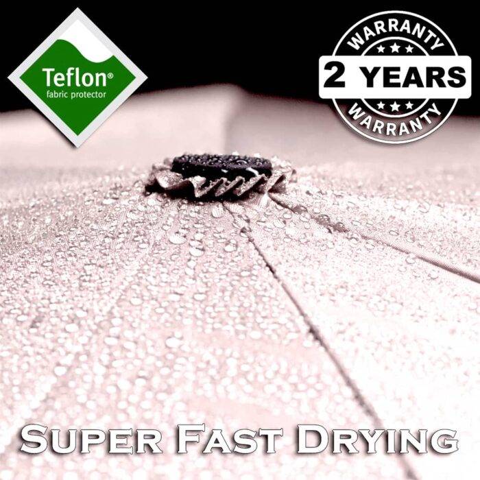 Compact Folding Umbrella for Rain Windproof Automatic Open Close (102 cm) diameter - Beige 13