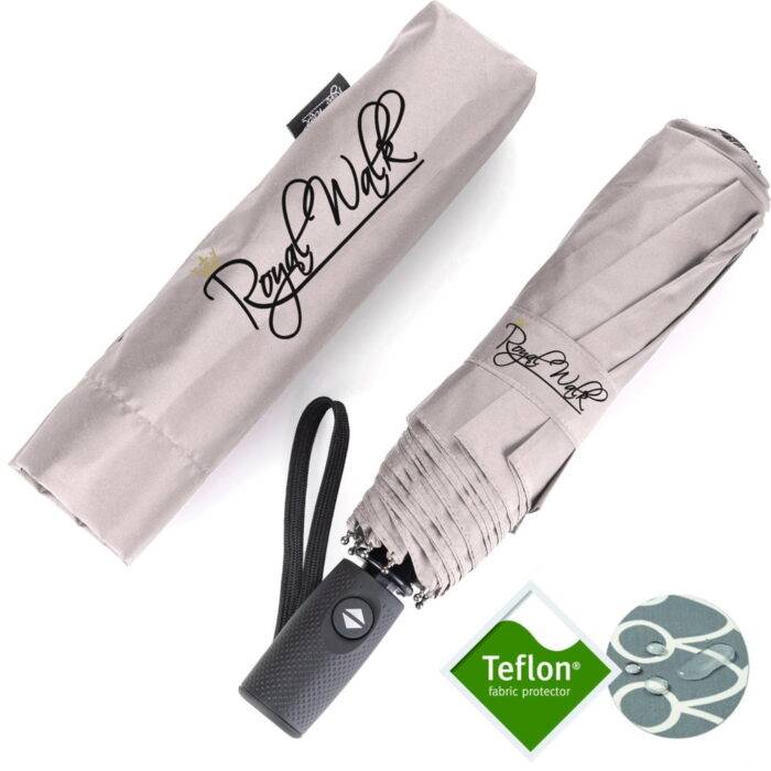 Compact Folding Umbrella for Rain Windproof Automatic Open Close (102 cm) diameter - Beige 18