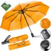 Umbrelă pliabilă compactă pentru ploaie, rezistentă la vânt, cu deschidere și închidere automată (102 cm) diametru - Portocaliu 1