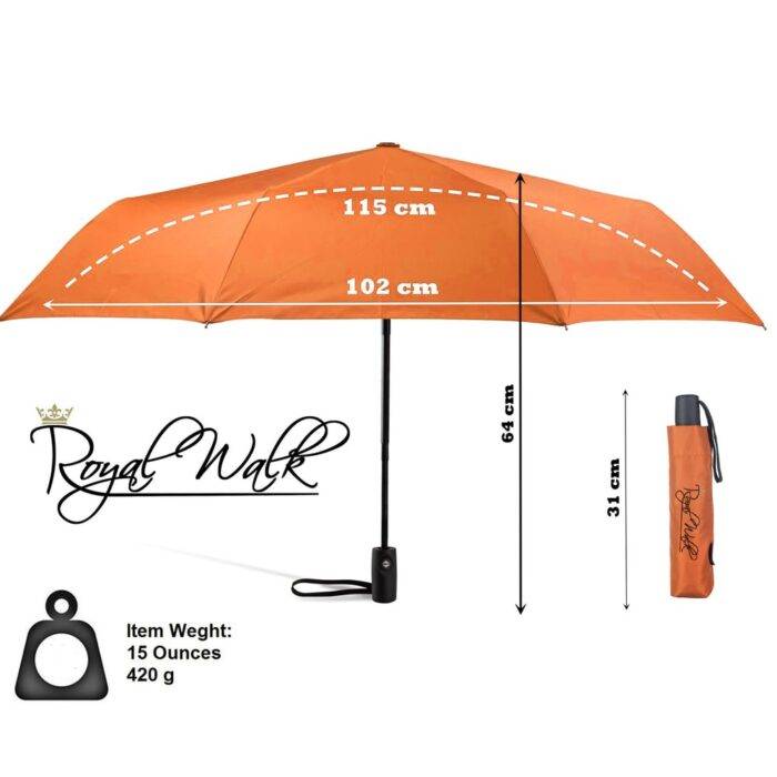Compact Folding Umbrella for Rain Automatic Open & Close, Compact Design for Travel and Fast Drying Fabric 40 inch (102 cm) diameter - Orange 28 Compact Folding Umbrella for Rain Windproof Automatic Open Close (102 cm) diameter - Orange 14