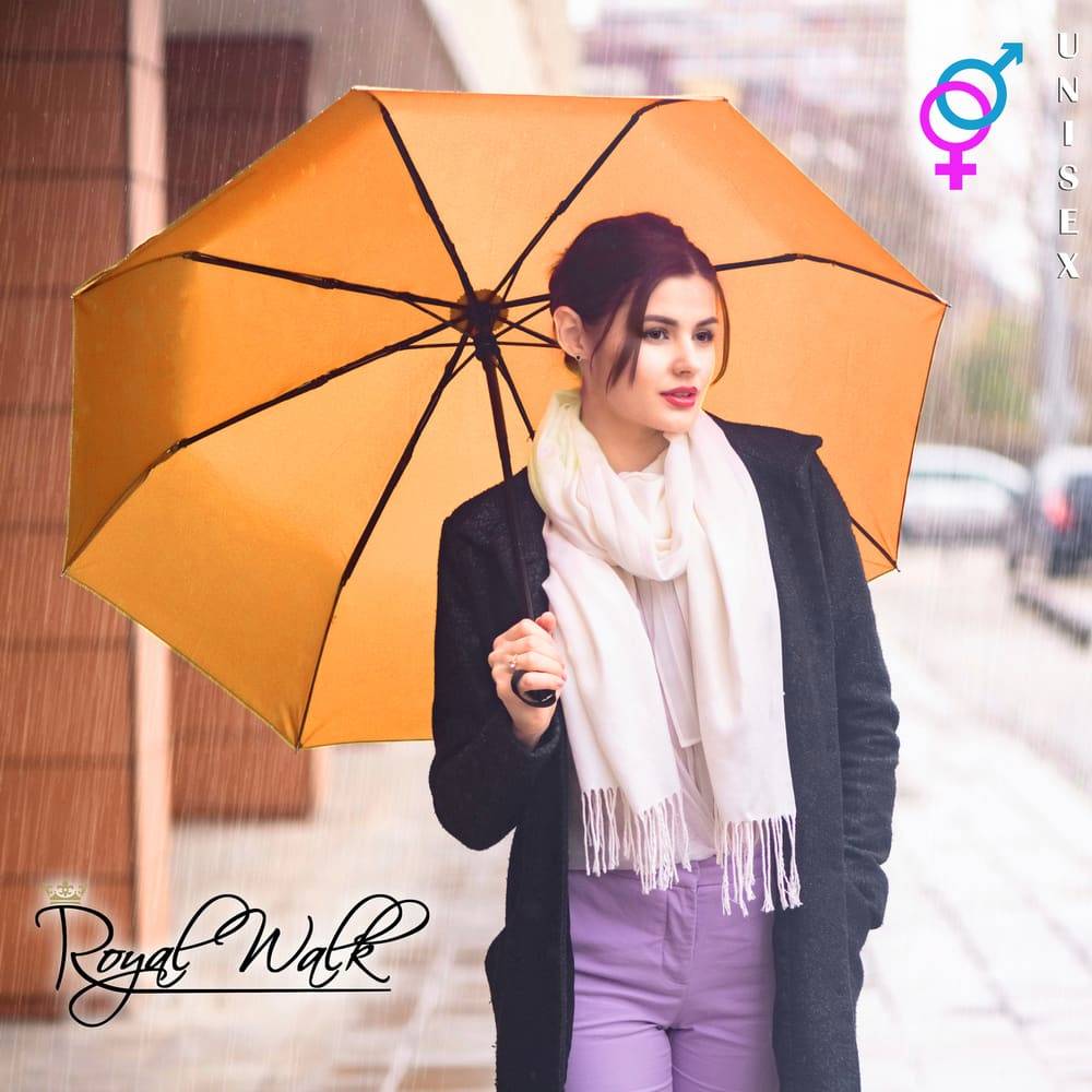 Travel umbrella for rain with compact design and water repellency fabric Orange Travel umbrella for rain with compact design and water repellency fabric Orange