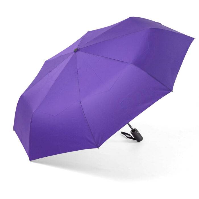 Compact Folding Umbrella for Rain Windproof Automatic Open Close (102 cm) diameter - Purple