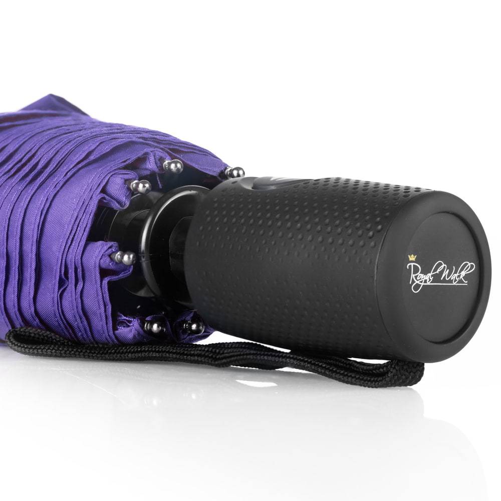 Folding umbrella with comfortable gripped handle - purple Folding umbrella with comfortable gripped handle - purple