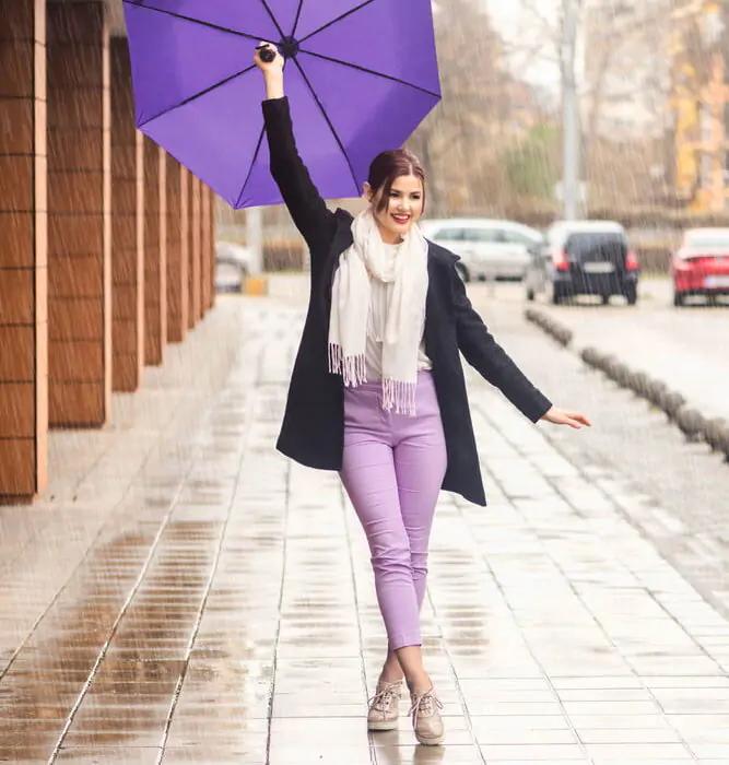 Umbrelă pliabilă compactă pentru ploaie, rezistentă la vânt, cu deschidere și închidere automată (102 cm) diametru - Purple 12