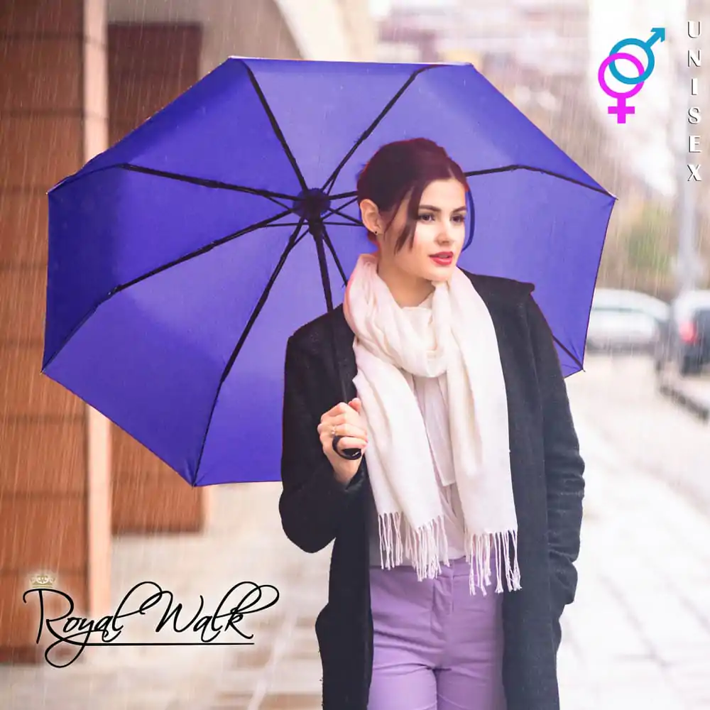 Umbrelă pliabilă compactă pentru ploaie, rezistentă la vânt, cu deschidere și închidere automată (102 cm) diametru - Purple 19