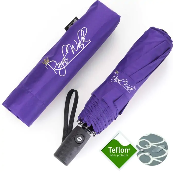 Compact Folding Umbrella for Rain Windproof Automatic Open Close (102 cm) diameter - Purple 21
