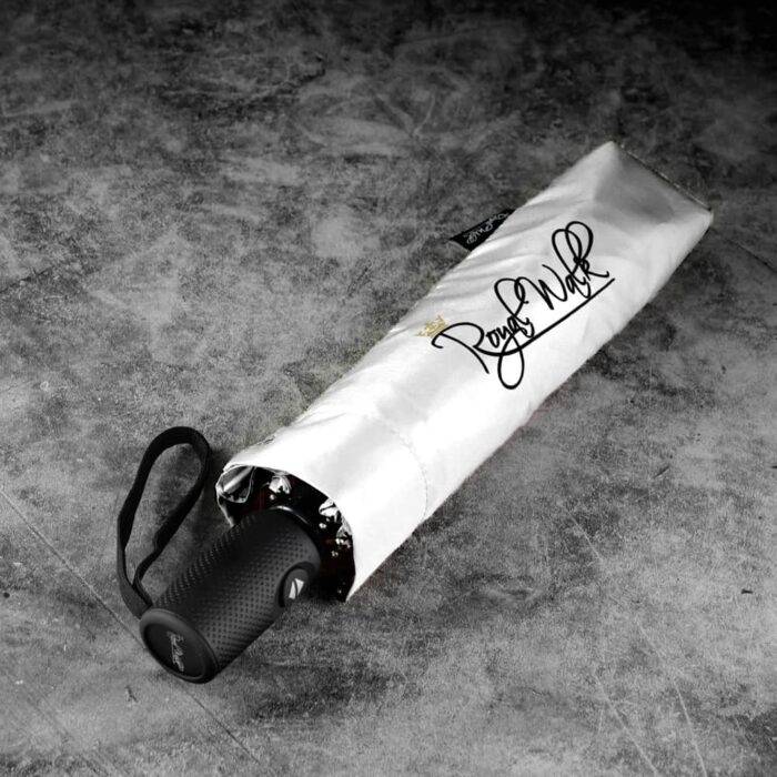 Compact Folding Umbrella for Rain Windproof Automatic Open Close (102 cm) diameter - White 18