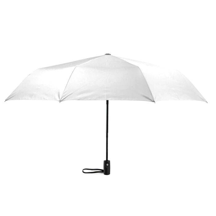 Compact Folding Umbrella for Rain Windproof Automatic Open Close (102 cm) diameter - White 2